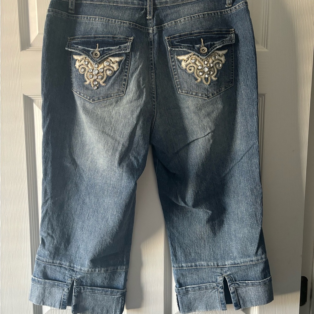 Women's Blue Embellished Jeans